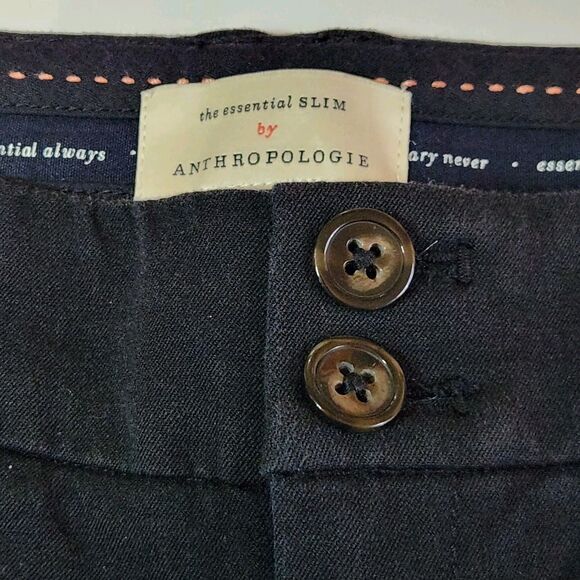 Anthropologie Women’s Pants Black Essential Slim Pants Size 2 - Picture 7 of 13
